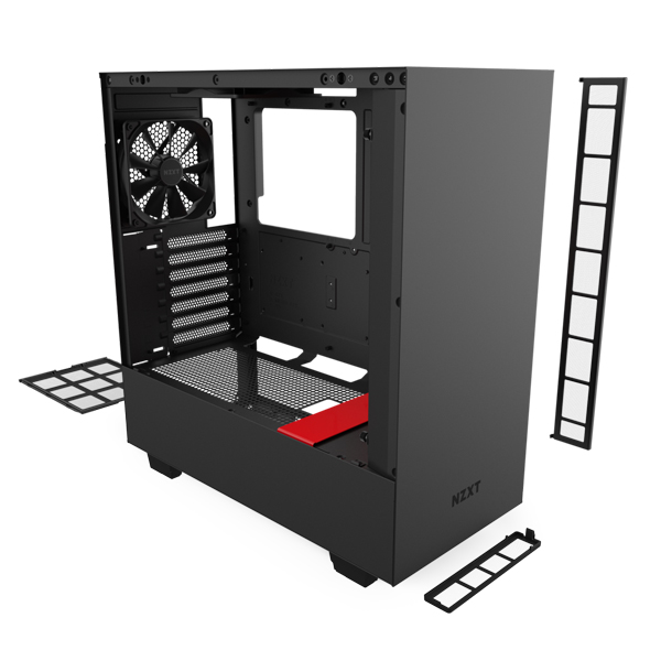 NZXT H510 Mid Tower Case - Matte Black Red