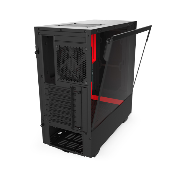 NZXT H510 Mid Tower Case - Matte Black Red