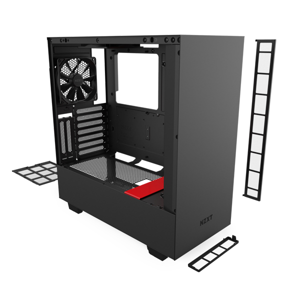 NZXT H510i Mid Tower Case - Matte Black Red