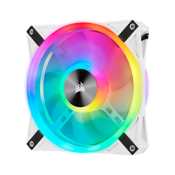 Corsir iCUE QL140 RGB PWM White Fan - Dual Fan Kit with Lighting Node CORE