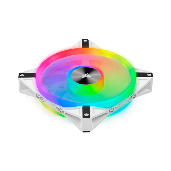 Corsir iCUE QL140 RGB PWM White Fan - Dual Fan Kit with Lighting Node CORE