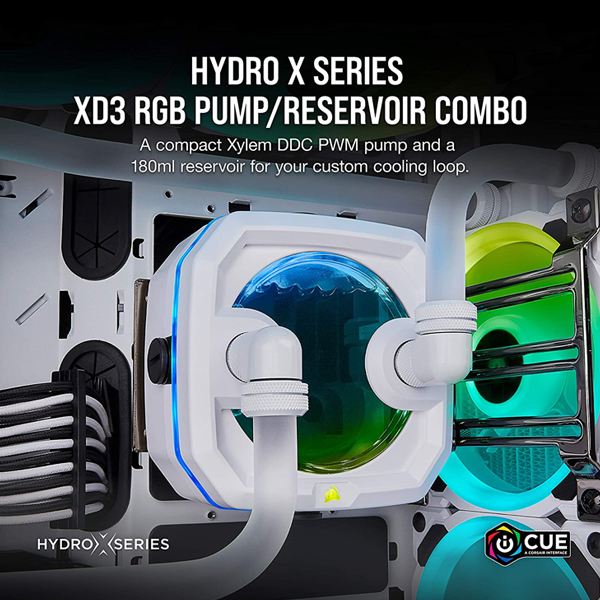 Corsair Hydro X Series XD3 RGB Pump/Reservoir Combo - White