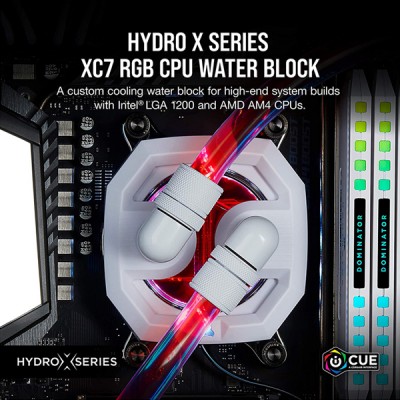 Corsair Hydro X Series XC7 RGB CPU Water Block (1200/AM4) - White