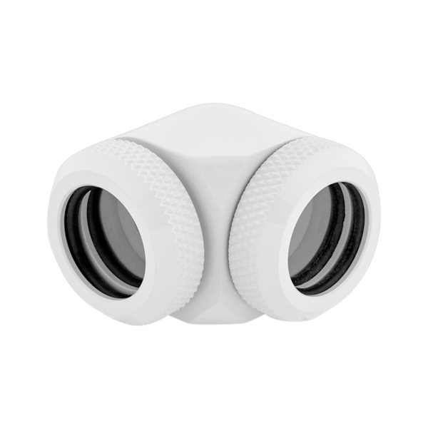 Corsair Hydro X Series XF Hardline 90° 14mm OD Fitting Twin Pack — White