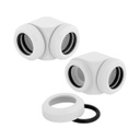 Corsair Hydro X Series XF Hardline 90° 14mm OD Fitting Twin Pack - White