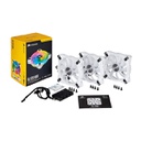 Corsair iCUE QL120 RGB PWM White Fan - Triple Fan Kit with Lighting Node CORE
