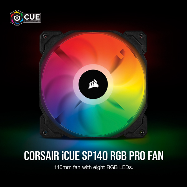 Corsair iCUE SP140 RGB - Dual Fan Kit with Lighting Node CORE
