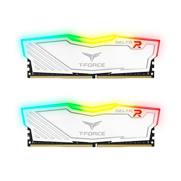 TEAM GROUP T-Force Delta 32GB(2x16GB) RGB DDR4 3200MHz Memory Kit - White