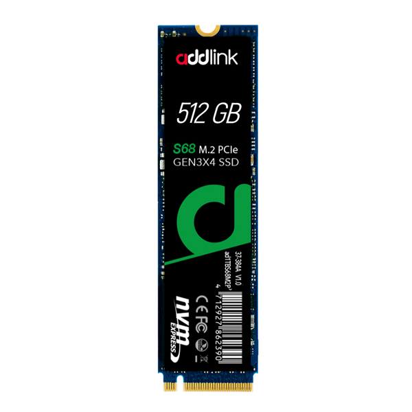ADDLINK S68 512GB 2280 NVMe (R-2100MB/s , W-1700MB/s) - M.2