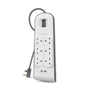 Belkin 6 Way Surge Protection Strip with 2.4 Amp USB Charging - 2M Cord