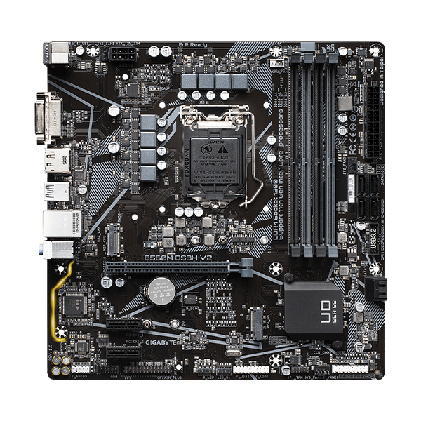 GIGABYTE B560M DS3H V2 (rev. 1.0) Micro ATX Motherboard - Black