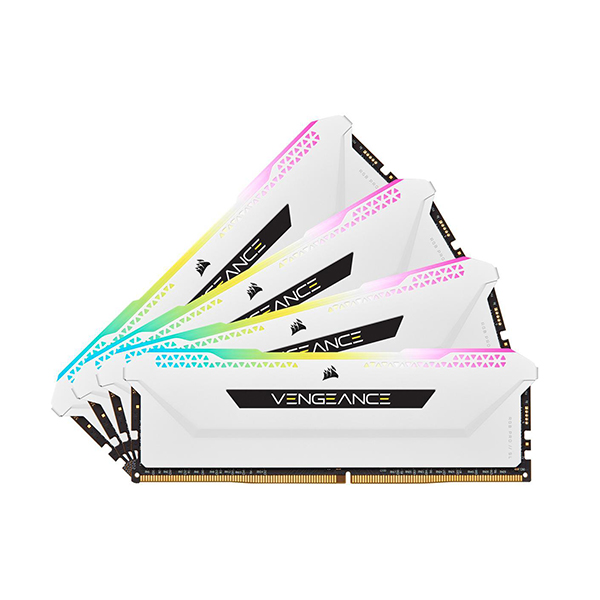 CORSAIR VENGEANCE RGB PRO SL 64GB (4 x 16GB) DDR4 DRAM 3600MHz C18 Memory Kit – White