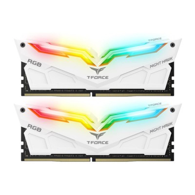 [TF2D432G3200HC16CDC01] Team T-Force 32GB (2 x 16GB) Night Hawk White RGB DDR4-3200MHz Memory