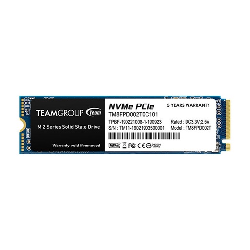 [TM8FPD512G0C101] TEAM GROUP MP33 PRO 512GB 2280 PCIe GEN3x4 NVMe (Up to R:2100MB/s ,W:1700v) - M.2