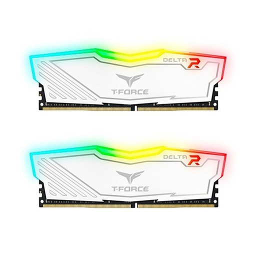 [TF4D432G3200HC16CDC01] TEAM GROUP T-Force Delta 32GB(2x16GB) RGB DDR4 3200MHz Memory Kit - White