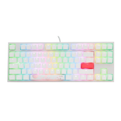 [DKON1787ST-RUSPDWWT1] Ducky One 2 RGB TKL Pure White Mechanical Keyboard Red Switch