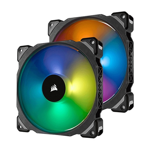 [CO-9050078-WW] CORSAIR ML140 PRO RGB LED 140mm PWM Premium Magnetic Levitation Twin Case Fan With Lighting Node PRO  - Black