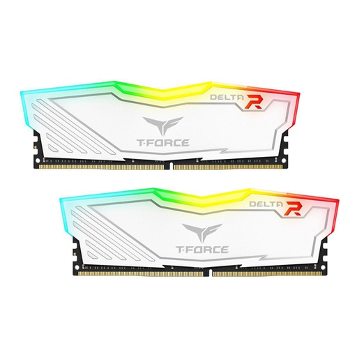 [TF4D416G3000HC16CDC01] TEAM GROUP T-Force Delta II 16GB(2x8GB) RGB DDR4 3000Mhz Memory Kit - White