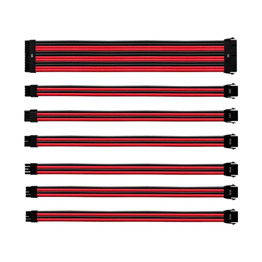 [CMA-NEST16RDBK1-GL] Cooler Master Universal PSU Extension Cable Kit with PVC Sleeve - Red/Black