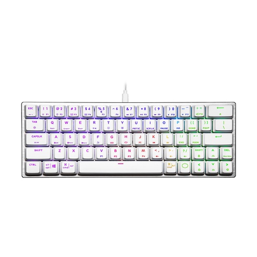 [SK-620-SKTR1-US] Cooler Master SK620 RGB Wired TTC Mechanical Red Switch Keyboard - Silver White