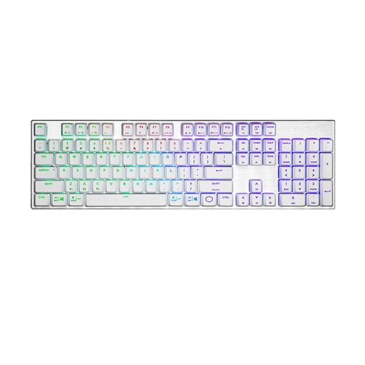 [SK-653-SKTR1-US] Cooler Master SK653 RGB Wireless Low Profile Mechanical Red Switch Keyboard - Silver White